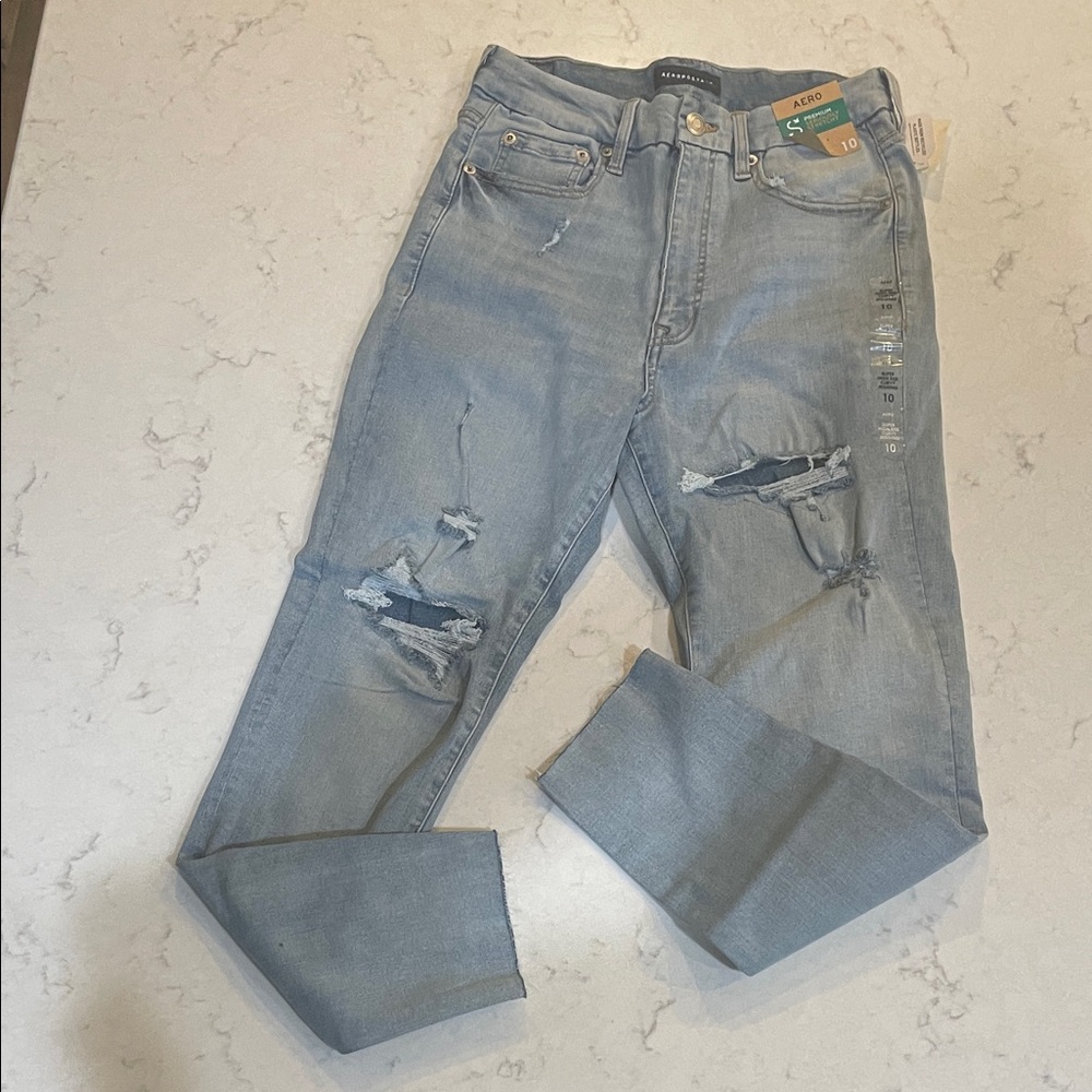 Zara Women’s Distressed Light Blue Skinny Jeans